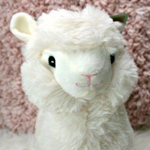 LLama Alpaca Plush Squeaker Dog Pet Toy Ivory New